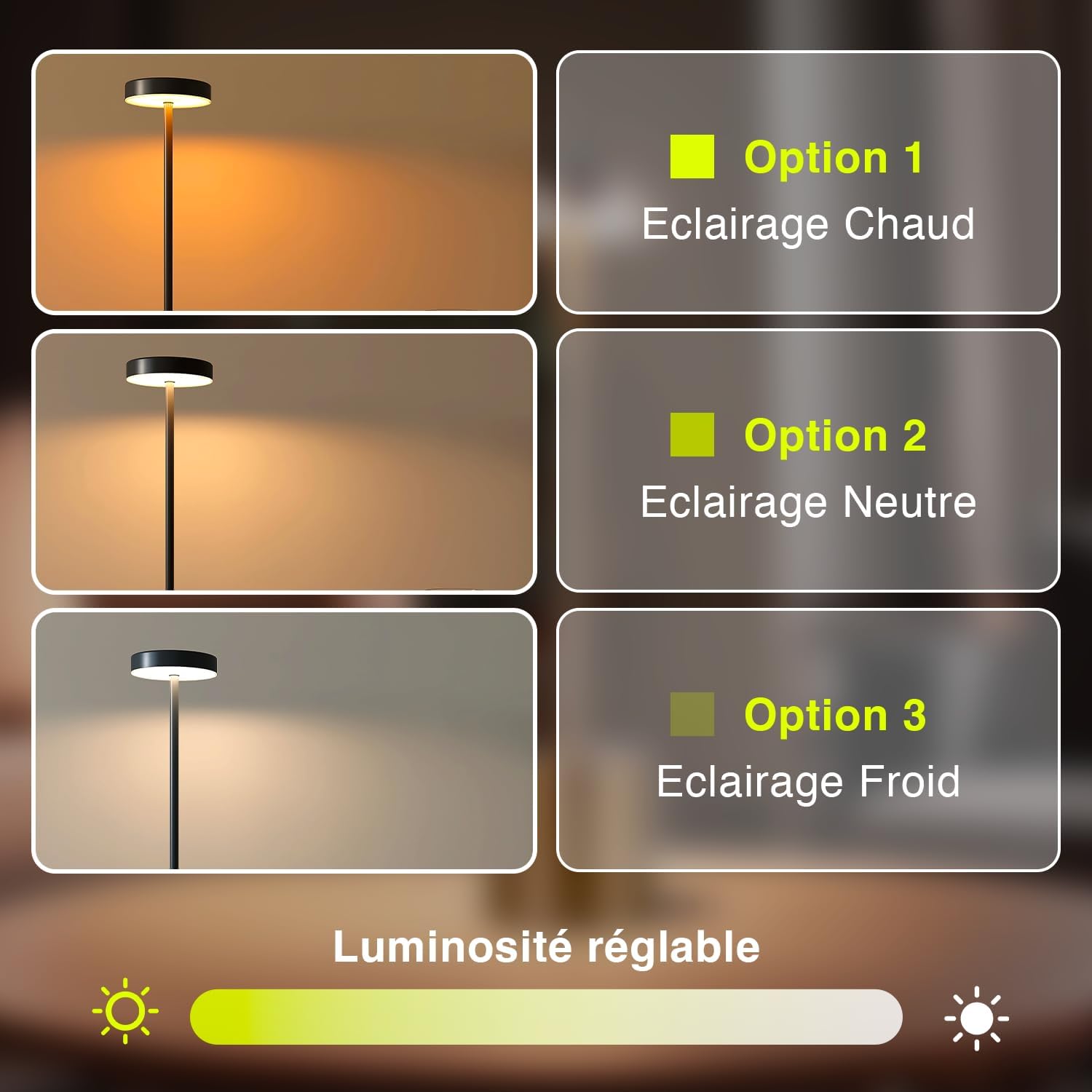 Lampe Plate LED Sans Fil – Lot de 2 - Noxen